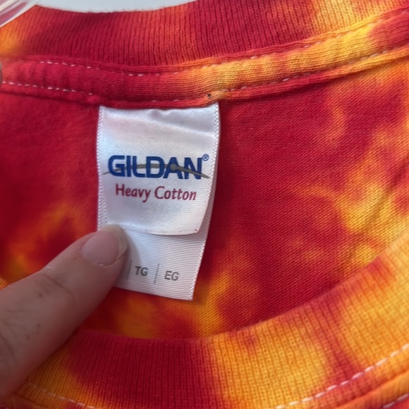 VTG Woodstock tie dye shirt  XL red and yellow festival t shirt hippie indie - Picture 4 of 12